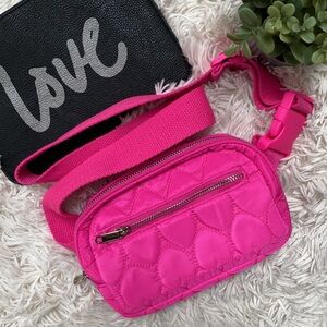 🎉3X HP🎉 Wild Fable Heart Pattern Belt Bag NWOT 💗 Pink